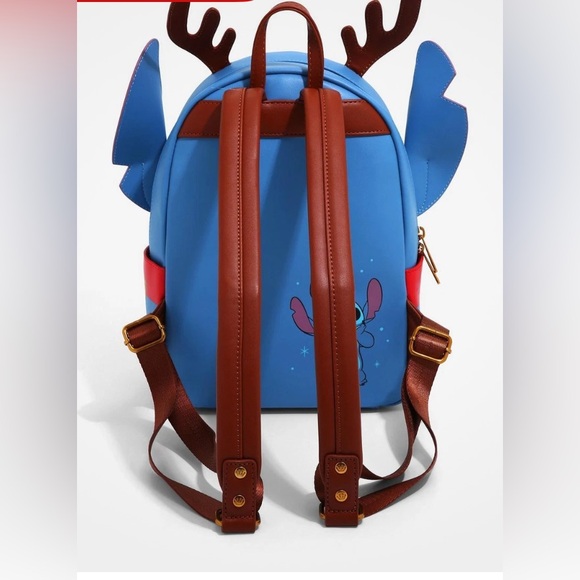 Disney Loungefly Lilo and Stitch Reindeer Backpack.   NWOT - Picture 3 of 12